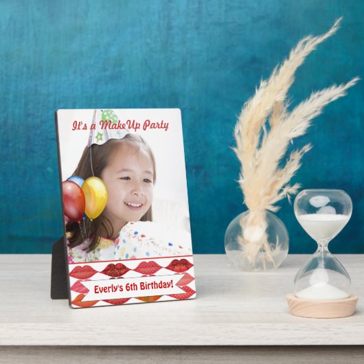 Plaque Photo Fête d'anniversaire de maquillage pour petites fil (Côté)