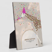 Plaque Photo Fête d'anniversaire Safari Girafe Statue Nursery B (Côté)