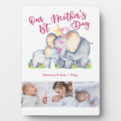 Plaque Photo Fête de la mère et de l'éléphant du bébé 3 Photo F (Devant)