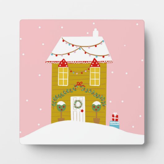 Plaque Photo Fête de Noël rose Anniversaire de enfant (Devant)