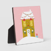 Plaque Photo Fête de Noël rose Anniversaire de enfant (Recto)