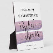 Plaque Photo Fête des mariées céleste Pastel Mauve Bienvenue (Côté)