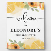 Plaque Photo Fête des mariées citrons et fleurs Accueil (Devant)