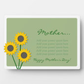 Plaque Photo Fête des mères Fleurs de soleil (Devant)
