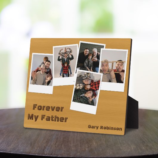 Plaque Photo Fête des pères de collage photo de photo de Rustic