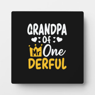 Plaque Photo Fête des Pères Grand-père de M. Onederful 1er An