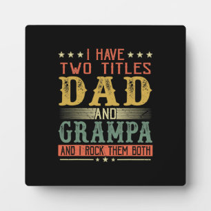 Plaque Photo Fête des pères J'Ai Deux Titres Papa Et Grampa