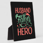 Plaque Photo Fête des pères Mari père héros (Côté)