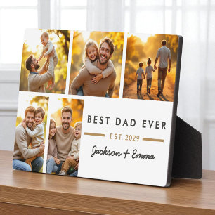 Plaque Photo Fête des pères Meilleur papa Ever 5 photo Collage