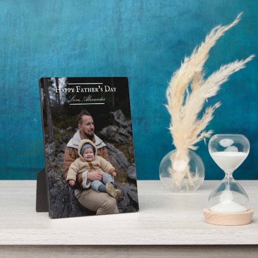 Plaque Photo Fête des pères minimaliste photo | Blanc (Côté)