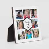 Plaque Photo Fête des pères Photo Collage blanc (Recto)