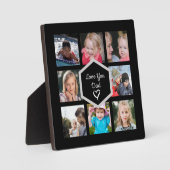 Plaque Photo Fête des pères Photo Collage noir (Recto)