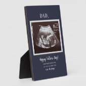 Plaque Photo Fête des pères Script Baby Ultrasound Photo Papa (Côté)