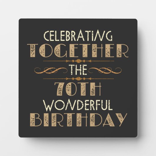 Plaque Photo fête le 70e anniversaire (Devant)