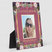 Plaque Photo Fêter la vie Floral Funeral Poster (Côté)