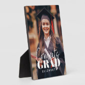 Plaque Photo Fêtes Grad Moderne Simple Script Photo personnalis (Côté)