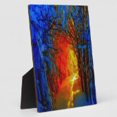 Plaque Photo Feu et glace Beau Artiste Bleu, Orange, Rouge (Côté)