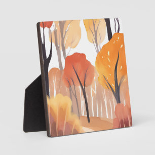 Plaque Photo Feuillage d'automne forêt aquarelle feuilles