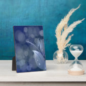 Plaque Photo Feuille de Blue Bokeh (Côté)