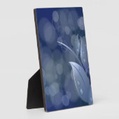 Plaque Photo Feuille de Blue Bokeh (Côté)