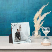 Plaque photo Feuille en bleu poussiéreux avec Ease (Insitu)