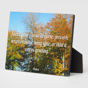 Plaque Photo Feuilles d'automne et Ciel bleu - Personnalisé