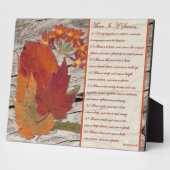 Plaque Photo Feuilles d'automne, Fleurs Versets bibliques sur l (Côté)