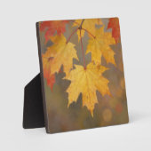 Plaque Photo Feuilles de érable d'automne doré (Recto)