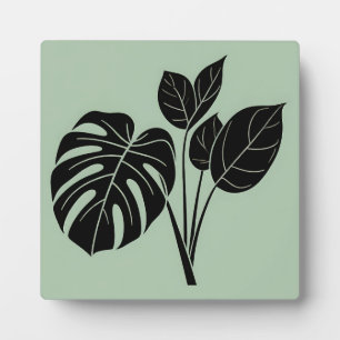 Plaque Photo Feuilles de Monstera Minimalisme Tropical Sage