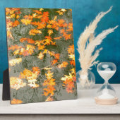 Plaque Photo feuilles tombés sous la pluie (Côté)