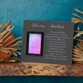 Plaque Photo Février Birthstone Amethyst (Côté)