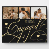 Plaque Photo Fiançailles élégant nom photo de script personnali (Devant)