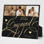 Plaque Photo Fiançailles élégant nom photo de script personnali (Côté)