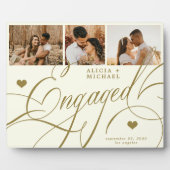 Plaque Photo Fiançailles élégant nom photo de script personnali (Devant)