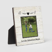 Plaque Photo Fiançailles photo mémoire personnalisée rustique (Recto)