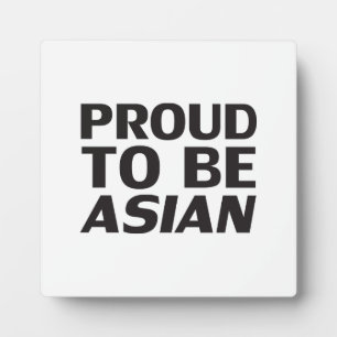 Plaque Photo Fier d'être asiatique, noir blanc signe