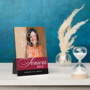 Plaque Photo Fier marron seniors classe de diplôme noir photo