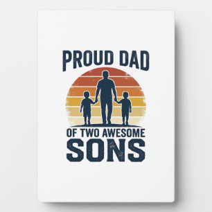 Plaque Photo Fier papa de deux fils géniaux design de t-shirt v