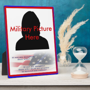 Plaque Photo Fière Parent de cadre de fille militaire