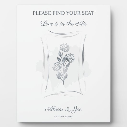 Plaque Photo Filiale florale gris avec devis (Devant)