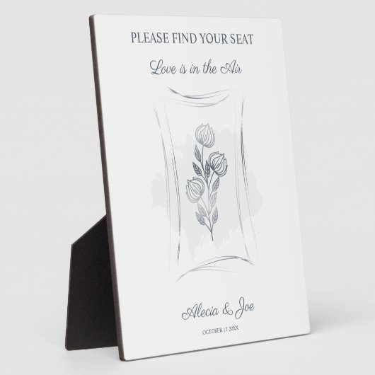 Plaque Photo Filiale florale gris avec devis (Côté)