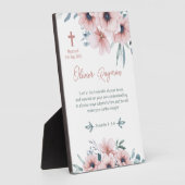 Plaque Photo Fille Baptême Jolie Fleurs Roses (Côté)