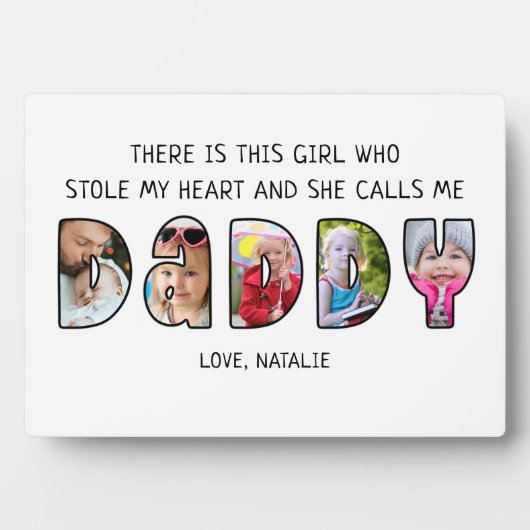 Plaque Photo Fille DADDY Dit 5 Collage Photo (Devant)