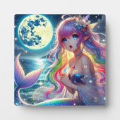 Plaque Photo Fille d'anime chantant clair de lune pixie mermaid (Devant)