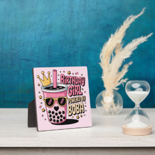 Plaque Photo Fille d'anniversaire alimentée par une fête de thé