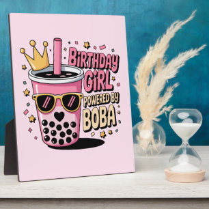 Plaque Photo Fille d'anniversaire alimentée par une fête de thé