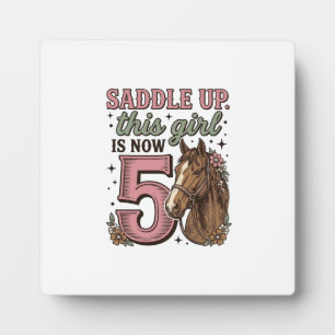 Plaque Photo Fille de selle 5e anniversaire Cheval Chemise de c