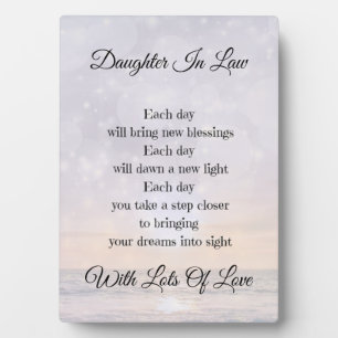Plaque Photo Fille en droit Amour et encouragement cadeau