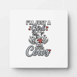 Plaque Photo Fille qui aime les vaches Design de chemise de vac
