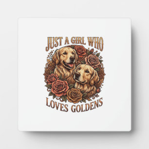 Plaque Photo Fille qui aime simplement les roses pour chiens Go